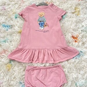 Ralph Lauren Pink Matching Nightgown Set with Ruffles